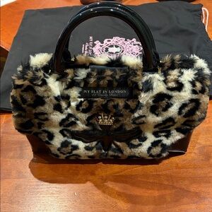 My Flat in London Black and Cream Leopard print purse Bag